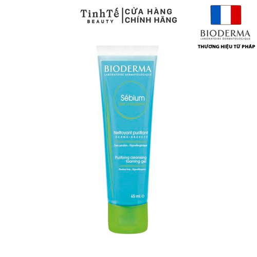 Gel rửa mặt tạo bọt da dầu hỗn hợp Bioderma Sebium Gel Moussant - 45ml