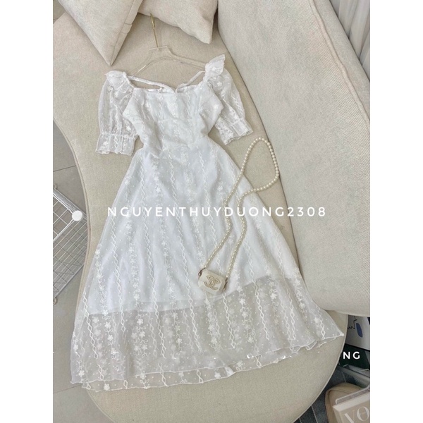 VÁY REN THÊU HOA NỔI DÂY CỔ TIỂU THƯ “SALI DRESS”