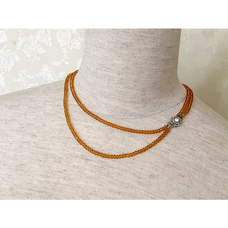 Vòng cổ pha lê Swarovski kiểu bánh cam đơn giản thanh lịch