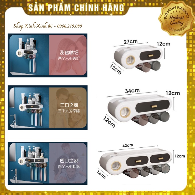 [HÀNG LOẠI 1] Bộ Nhả Kem Đánh Răng Tự Động Thông Minh Kèm Cốc Cao Cấp Loại ❤️2 Cốc❤️3 Cốc❤️4 Cốc Tiện Dụng TD009