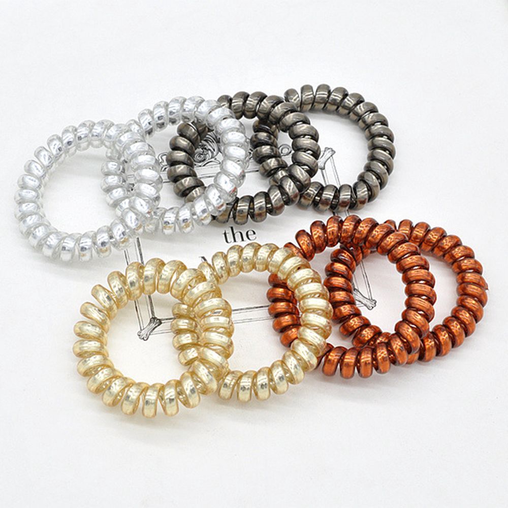 USNOW Spiral Elastic Rubber Band Gum Band Telephone Wire Hair Bands