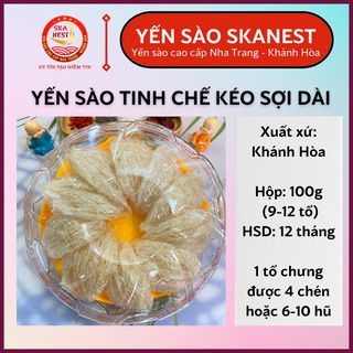 100gr yến sào tinh chế đặc biệt nhiều sợi dài khánh hòa tặng kèm thố chưng và nguyên liệu chưng - yến sào skanest