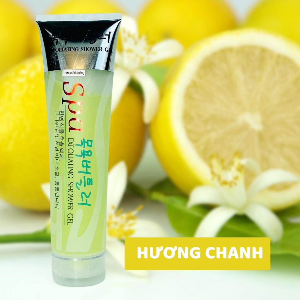 Tẩy da chết BODY SPA Hàn Quốc 350ml - Gel tẩy tế bào chết toàn thân, dưỡng da trắng da hương hoa quả tự nhiên TT02