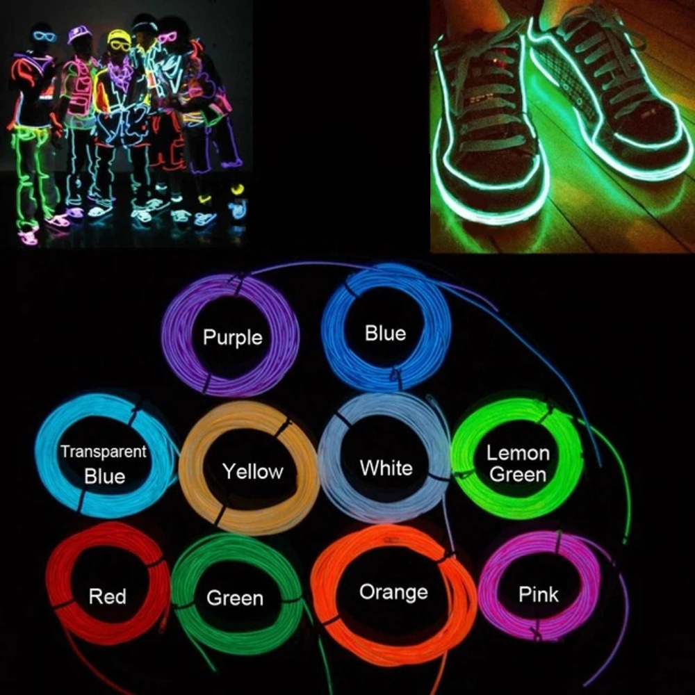 Dây Đèn Led Neon El Dùng Trang Trí Tiệc / Giáng Sinh Diy Rave