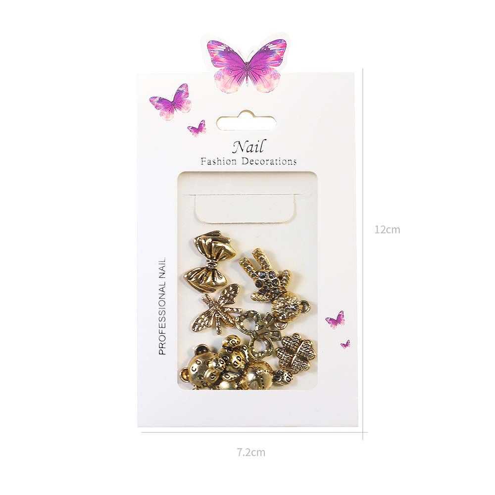 [Hàng mới về] Set 10 phụ kiện nhiều kiểu dáng 3D hỗn hợp trang trí thủ công cho móng tay xinh xắn