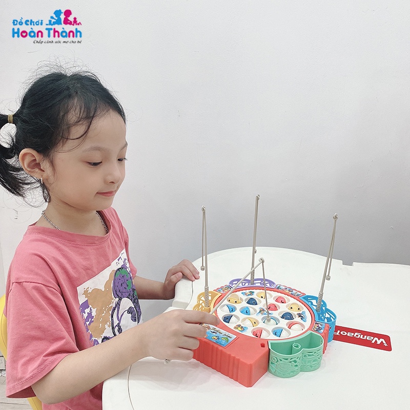 Đồ chơi câu cá điện trẻ em 45 con cá, 4 cần câu nam châm, 4 cần móc phù hợp cho bé 2 - 6 tuổi, tặng kèm 3 pin AA