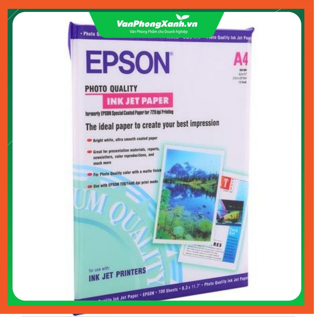 Giấy In Ảnh Epson A4- 720 dpi (100 tờ/tập) giấy mịn