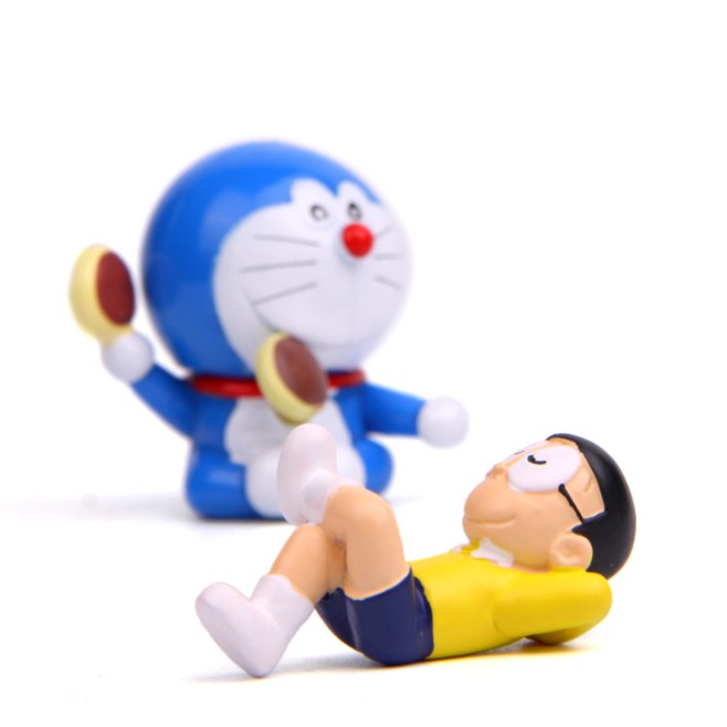 Mô hình Nobita lười biếng nằm ngủ và mèo Doraemon ăn bánh rán quen thuộc (bán riêng từng mẫu)