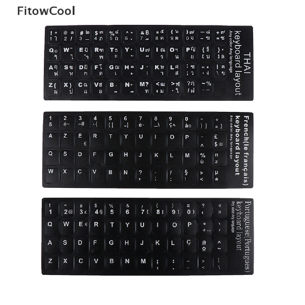Fcvn Waterproof Laptop Keyboard Stickers Spanish/French Korean/Thai Keyboard Layout QDD