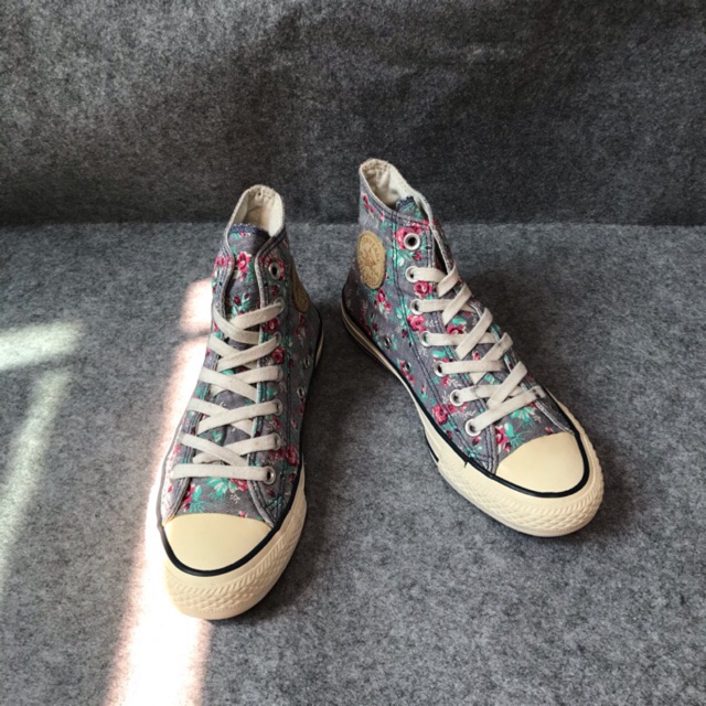 Giầy converse real 2hand secondhand hoạ tiết hoa vintage