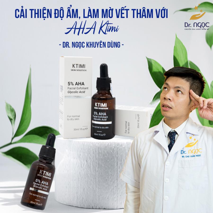 Tẩy da chết hóa học AHA 5% 3Oml .KTIMI Facial Exfoliant Glycolic a cid,tẩy tế bào chết an toàn,dịu nhẹ dành cho da khô | BigBuy360 - bigbuy360.vn