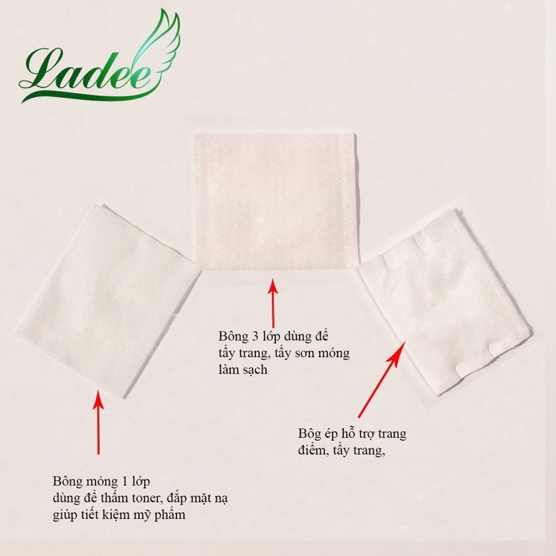 220 Miếng Bông Tẩy Trang 3 Lớp Cotton Pads