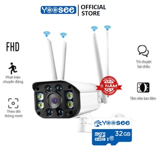 Camera wifi Yoosee ngoài trời 4 râu FULL HD Siêu nét chuyên dụng ngoài trời - hỗ trợ 4 đèn hồng ngoại led xem đêm