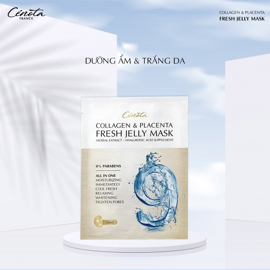 Mặt nạ mặt nạ dưỡng trắng Cénota Collagen Placenta Fresh Jelly Mask, mặt nạ dưỡng da 30ml