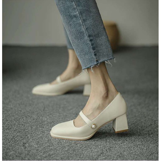 Sẵn Giày búp bê gót vuông 5cm G023 giá sale
