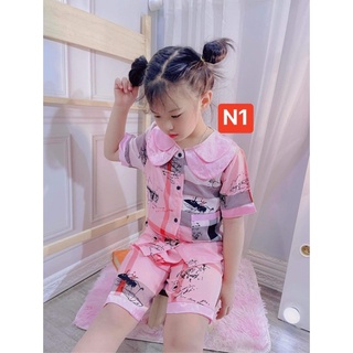 bộ pizama quần lửng lụa mango sz 22-33kg