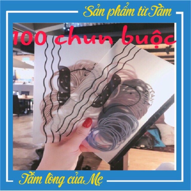 Túi Chun Buộc Tóc 100 Dây Mix 5 Màu Hàn Quốc
