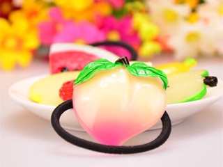 dây cột tóc 3D hoa quả siêu cute