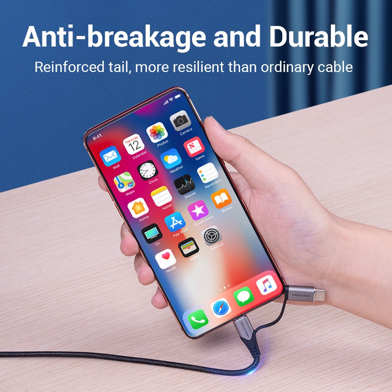 Cáp Sạc 2 Trong 1 Type C Micro B / Usb C 3a VENTION Tốc Độ Cao 480mbps Đa Năng Cho Điện Thoại Di Động