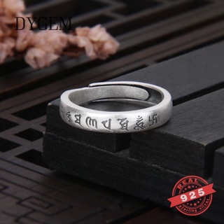 Nhẫn bạc om mani padme hum tây tạng - bạc s999 - dygem silver