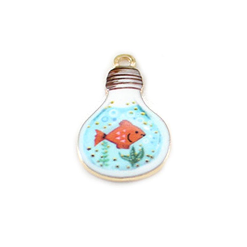 Bông Tai Hình Mèo Và Bóng Đèn Tráng Men Dễ Thương Sáng Tạo Cho Nữ