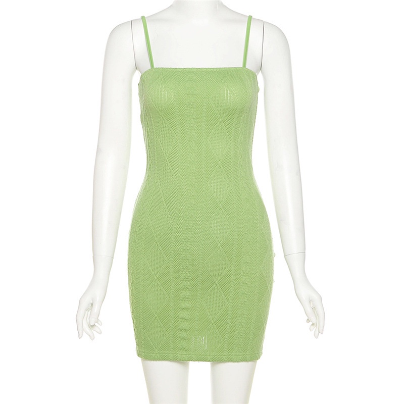 XL~DUNEA Đầm hai dây nhấn eo cao hở vai kiểu dáng thời trang mùa hè quyến rũ cho nữ
