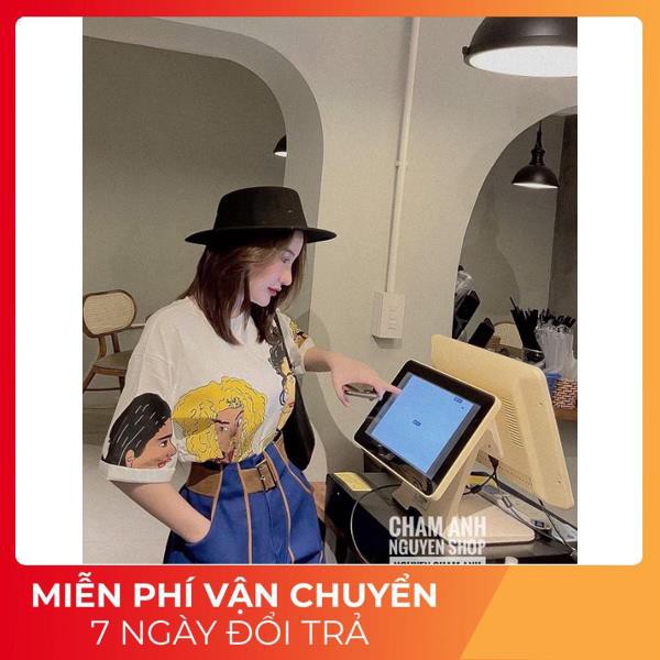 [ 𝐅𝐑𝐄𝐄 𝐒𝐇𝐈𝐏 ] SET ÁO HOẠT HÌNH CÔ GÁI TÓC VÀNG MIX SOOC ĐÙI XANH VIỀN