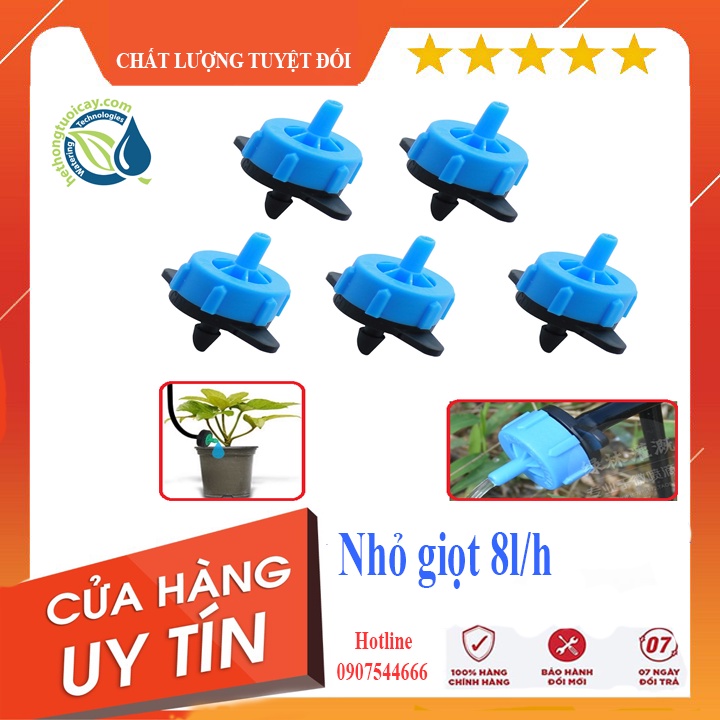 Đầu tưới nhỏ giọt bù áp 8l/h combo 100 đầu