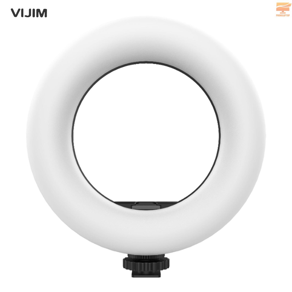 VIJIM VL64 6 Inch Mini Selfie Ring Light LED Beauty Light 3 Lighting Modes 3200K-5600K Dimmable Built-in Rechargeable Battery with Cold Shoe Mount for Vlog Live Streaming Online Video Makeup