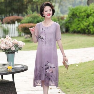 Đầm voan nữ trung niên cao cấp kiểu dáng sang trọng (có kèm ảnh thật )QCNP1761