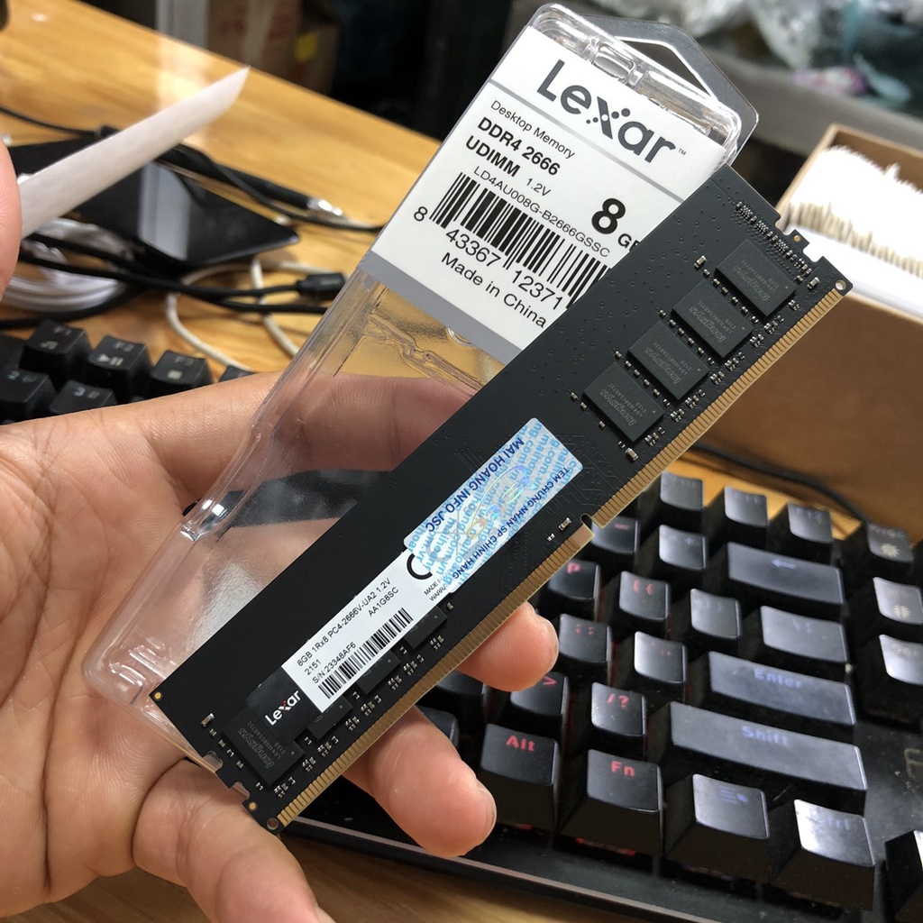 Ram Lexar DDR4 8GB 2666 / 3200  Tem Mai Hoàng Phân Phối Chính hãng bảo hành 36 tháng