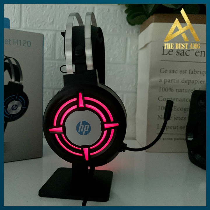 Tai Nghe Máy Tính Có Mic Gaming Led Rgb Headphone Chụp Tai HP H120G Tai Nghe Laptop Nghe Nhạc Chơi Game Có Dây