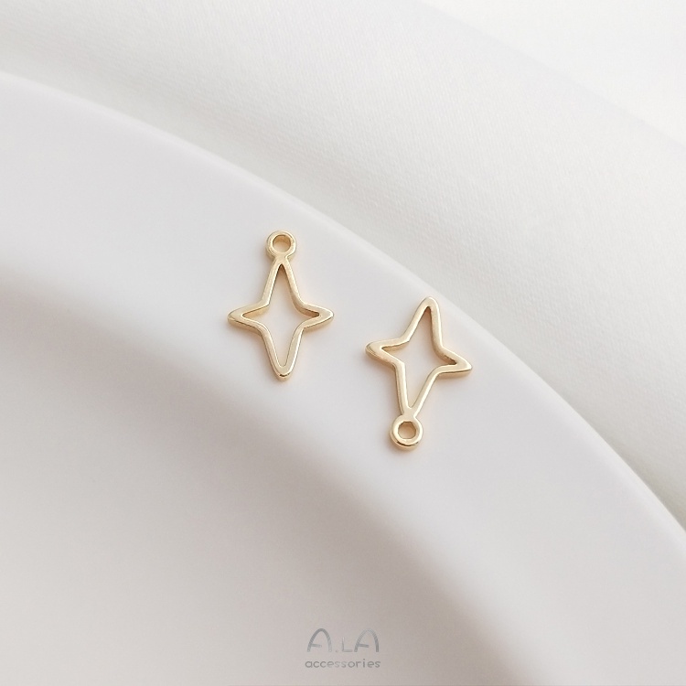 █A.ιA゜14K Vàng●1 Cái°Mặt Dây Chuyền Hình Hoa Cúc / Ngôi Sao / Bông Tuyết Mạ Vàng 14k Tự Làm Thủ Công diy