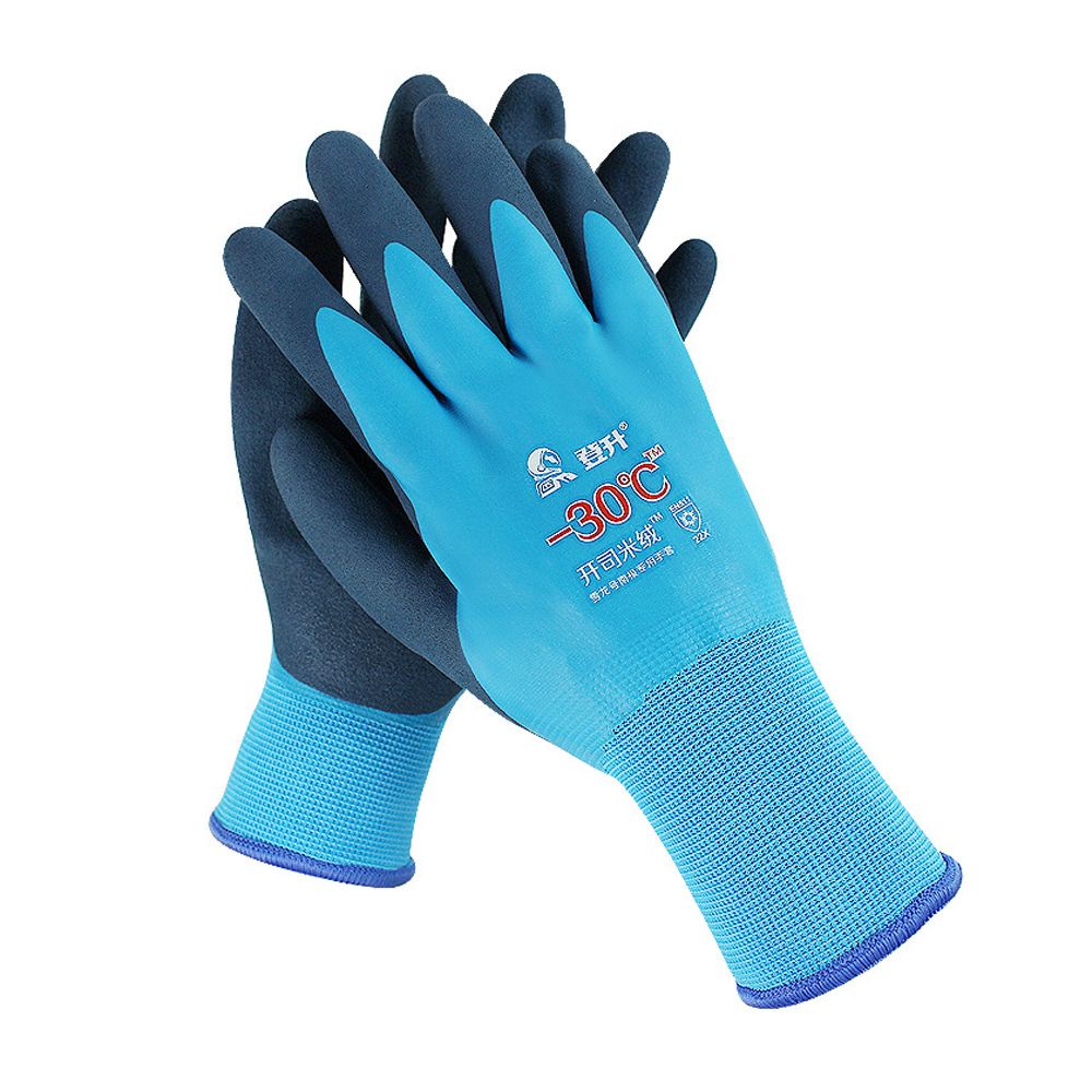 Găng tay làm việc cao su dày phối len cashmere chống lạnh/thấm nước giữ nhiệt mùa đông MELODG -30°