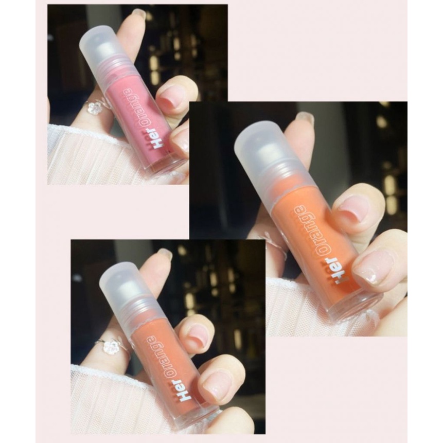 【Ready Stock】 HERORANGE Monochrome Liquid Blush Naked Powder Orange Rouge Sun Red Blush Purple Milk Drunk Makeup