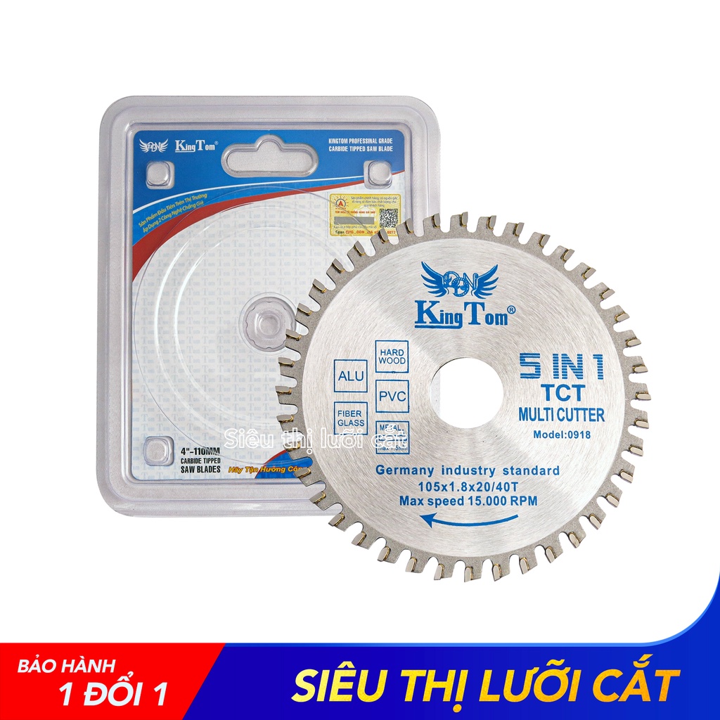 Lưỡi Cắt Gỗ - Nhôm Cao Cấp 100-40 Răng (5 Trong 1) KingTom