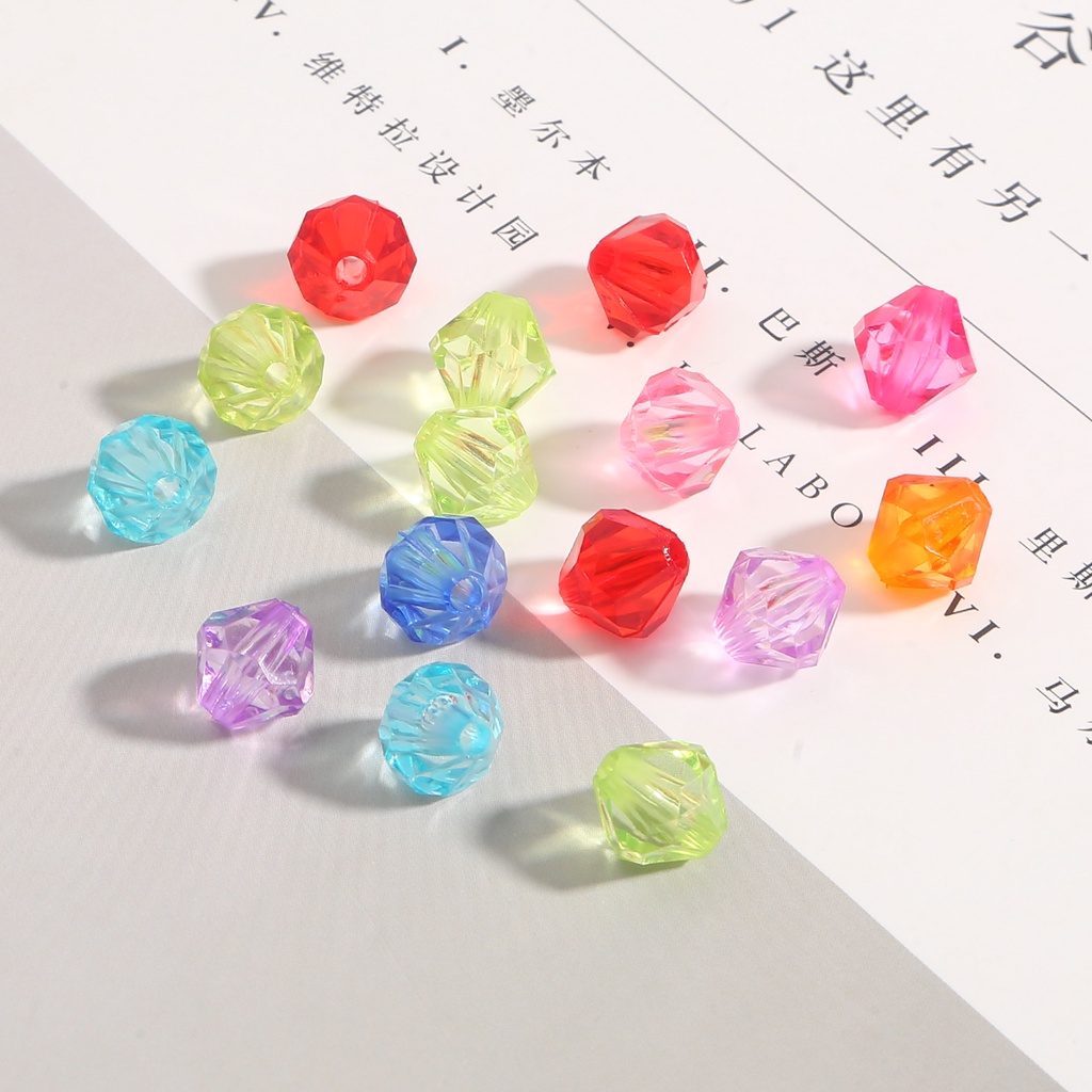 Chuỗi Hạt Nhựa Acrylic Trong Suốt Nhiều Màu Kích Thước 4 / 6 / 8 / 10mm Dùng Làm Đồ Trang Sức Thủ Công