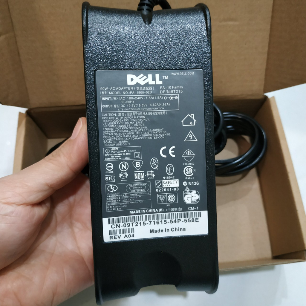 Sạc Laptop Dell 19.5V - 4.62A - 90W Chính Hãng, Tặng Kèm Dây Nguồn, Bảo Hành 12 Tháng 1 Đổi 1