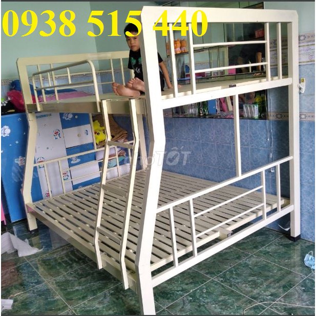 Giường tầng sắt, giường sắt 2 tầng 1m4/1m6 giá rẻ HCM