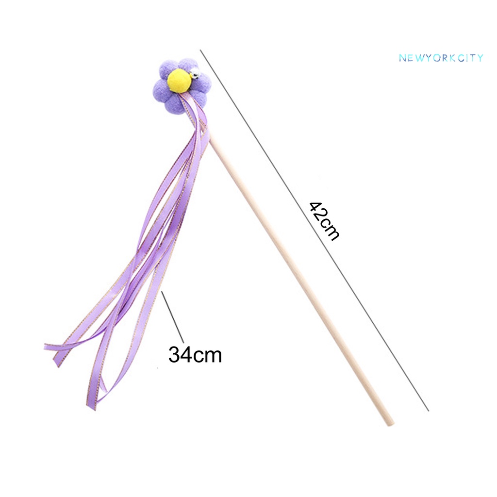 Gậy Trêu Chọc Ghẹo Tương Tác Với Dây Ruy Băng Đồ Chơi Cho Mèo