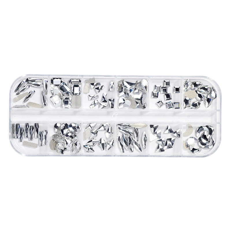 Bộ Phụ Kiện Đính Đá Trang Trí Móng Tay Nghệ Thuật Mặt Phẳng Nhiều Hình Dạng Chuyên Nghiệp xiangbao