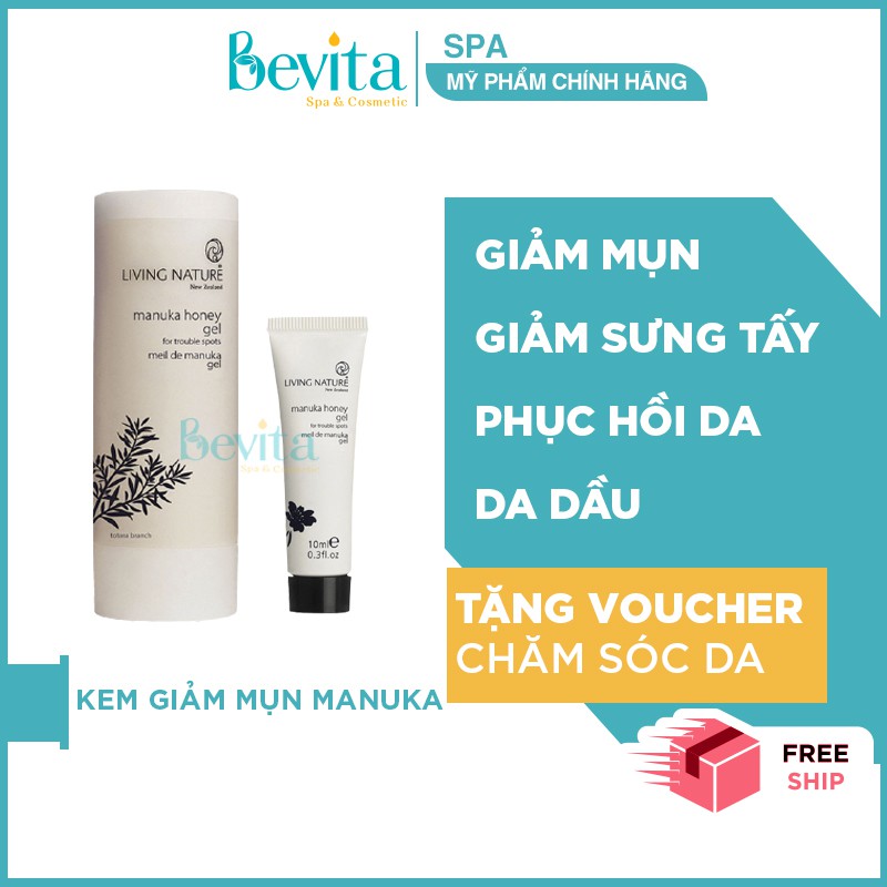 Gel giảm mụn Living Nature Manuka Honey Gel, gel giảm mụn dành cho da dầu - Bevita