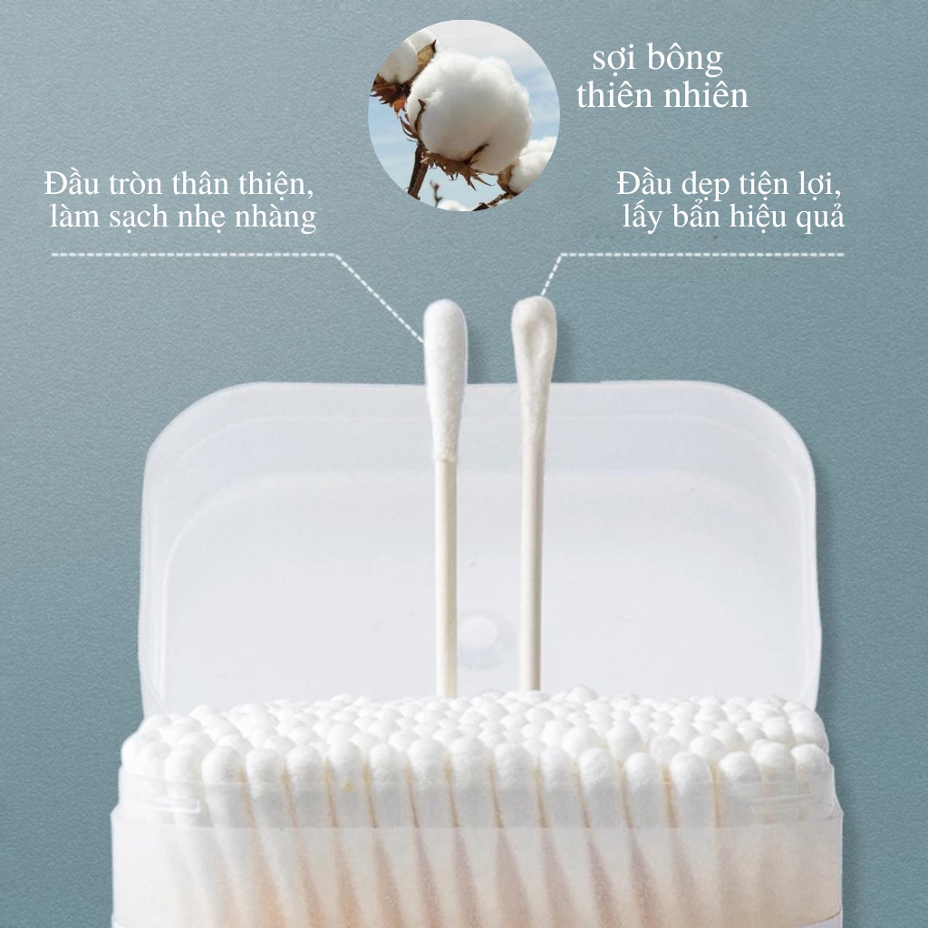 Tăm bông cao cấp Vcool, tăm bông cho bé.