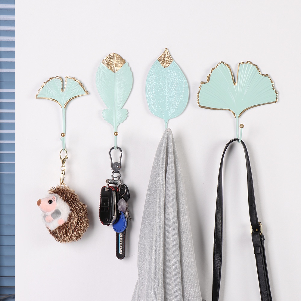 Móc sắt treo khăn hình chiếc lá nhiều màu sắc và kiểu dáng đa dạng tùy chọn phong cách Bắc Âu