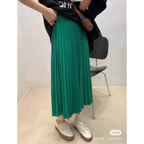 ( Ảnh thật ) 1602 Chân váy xếp ly cao cấp dáng dài