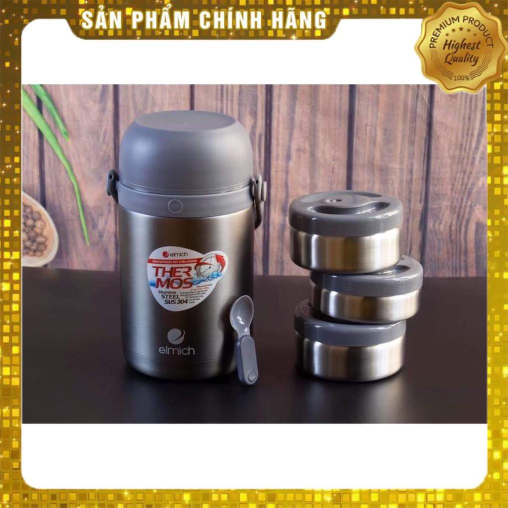 Bình đựng thức ăn, giữ nhiệt Elmich 3128 inox 304 , 1800ml Bình ủ cháo