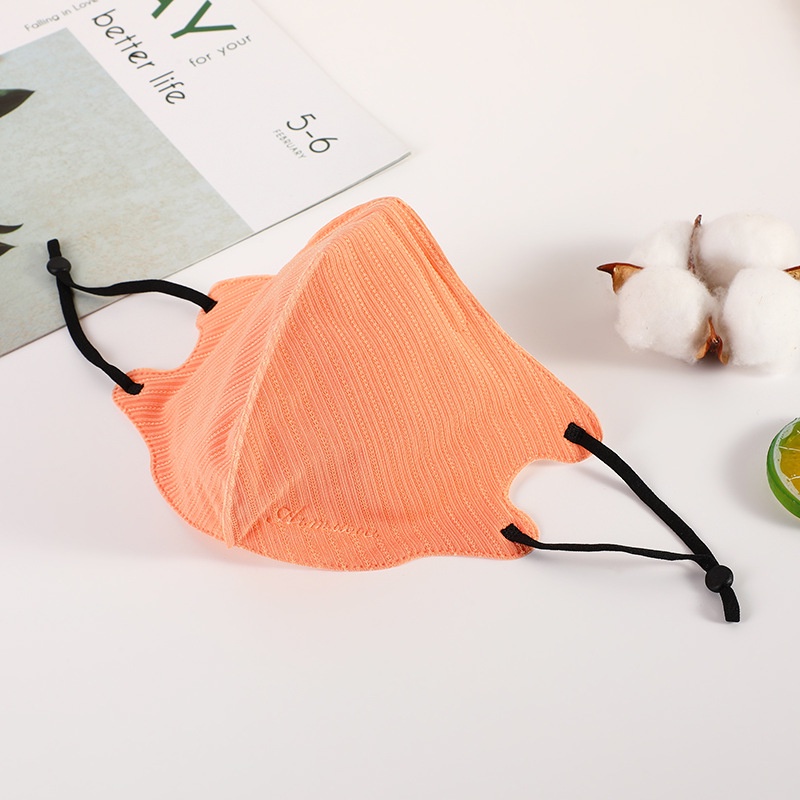 Ultra-Thin Ice Silk breathable Barbie striped adult women's cloth mask sun-proof dust-proof anti-haze ultraviolet disposable washable adjustable cotton mask