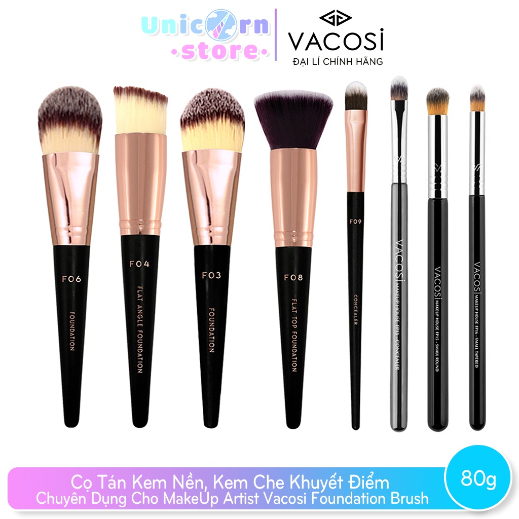 Cọ Tán Kem Nền, Kem Che Khuyết Điểm Chuyên Dụng Cho MakeUp Artist Vacosi Foundation Brush