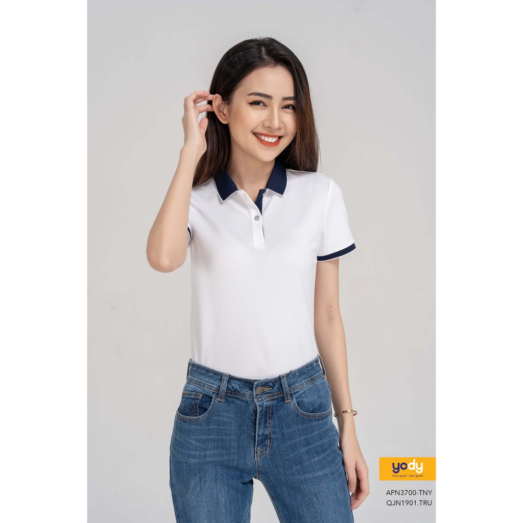 Áo Polo Nữ Cafe Phối Nẹp Thun Cotton Co Giãn, Thấm Hút Mồ Hôi, Thời Trang Công Sở - Mã: APN3700