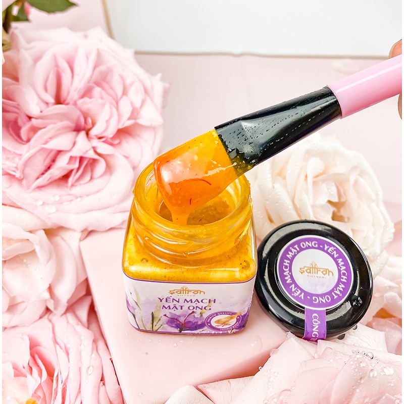 [100% Organic] Mặt nạ đắp mặt mật ong Saffron yến mạch thương hiệu Saffron Việt Nam Lọ 50ml